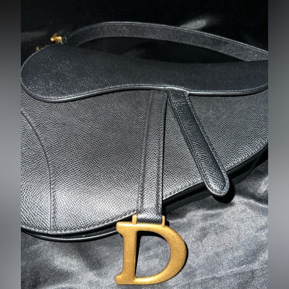Christin Dior Black Saddlebag with Strap - Picture 2 of 11